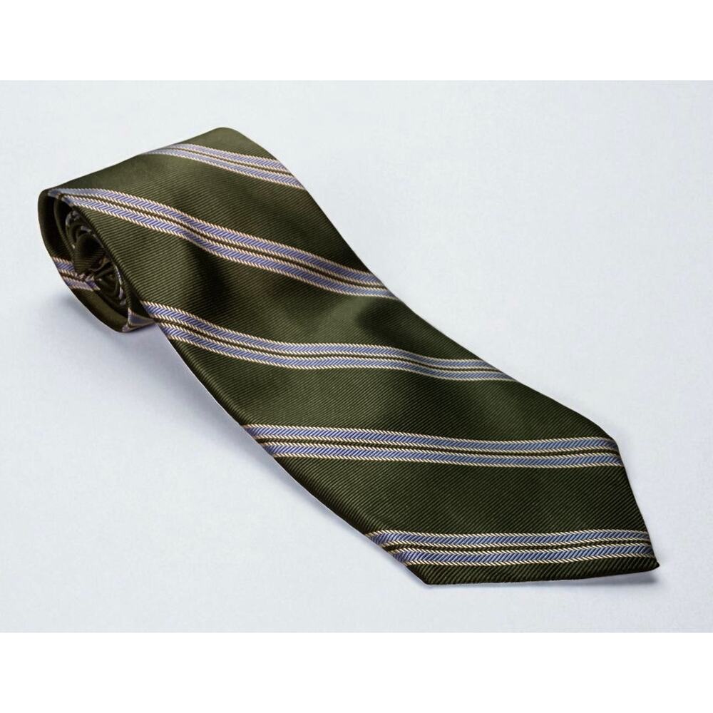 Brooks‎ Brothers green and blue stripe silk stain resistant